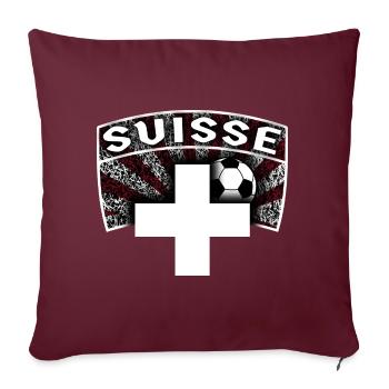 soccer suisse 01 fussball t shirt schweiz - Sofakissenbezug 45 x 45 cm - Burgunderrot - Vorne