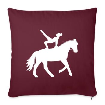 Vaulter à cheval - voûte de cadeau - Housse de coussin décorative 45 x 45 cm - bordeaux - Devant