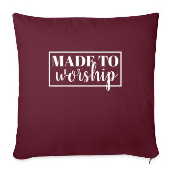 Fait pour adorer - chrétien - Housse de coussin décorative 45 x 45 cm - bordeaux - Devant