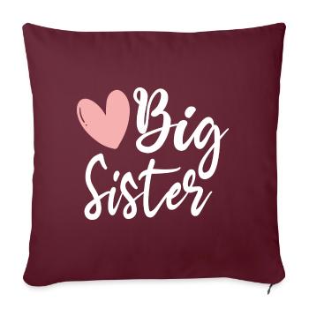 Grande soeur - cadeau soeurs grande soeur - Housse de coussin décorative 45 x 45 cm - bordeaux - Devant