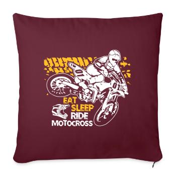 Eat Sleep Ride Motocross - Sofakissenbezug 45 x 45 cm - Burgunderrot - Vorne