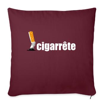 cigarette écrasée - Housse de coussin décorative 45 x 45 cm - bordeaux - Devant