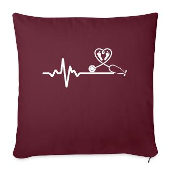 Infirmière de nurse Docteur - Housse de coussin décorative 45 x 45 cm - bordeaux - Devant