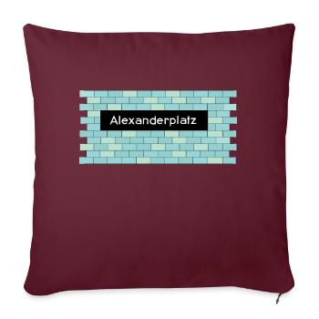 U-Bahnhof Alexanderplatz - Sofakissenbezug 45 x 45 cm - Burgunderrot - Vorne