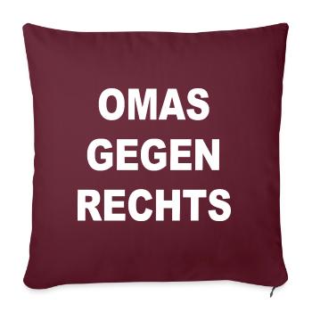 omas gegen rechts - Sofakissenbezug 45 x 45 cm - Burgunderrot - Vorne