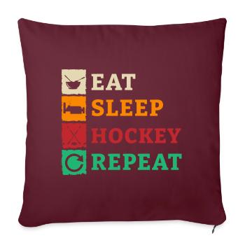 Hockey sur glace Hockey Joueur de hockey sur glace Équipe de hockey sur glace - Housse de coussin décorative 45 x 45 cm - bordeaux - Devant