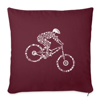 VTT Calligram Cyclisme Mountain Bike Amateurs - Housse de coussin décorative 45 x 45 cm - bordeaux - Devant