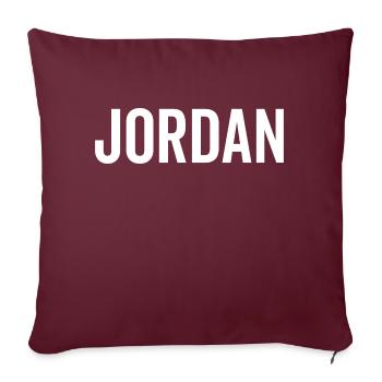 Jordan Custom Name Schriftart Text Geburtstag - Sofakissenbezug 45 x 45 cm - Burgunderrot - Vorne