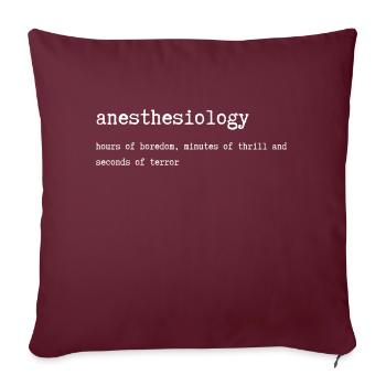 Anesthésie - heures d’ennui - Lexique - Housse de coussin décorative 45 x 45 cm - bordeaux - Devant