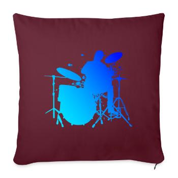 Batteur Homme Batteur Batterie Kit Batterie - Housse de coussin décorative 45 x 45 cm - bordeaux - Devant