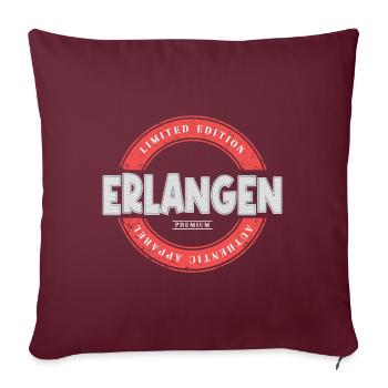 Erlangen Deutschland Stadt Skyline Heimat Liebe - Sofakissenbezug 45 x 45 cm - Burgunderrot - Vorne