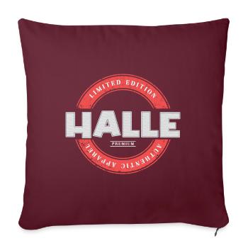 Halle Allemagne Ville Skyline Accueil Amour - Housse de coussin décorative 45 x 45 cm - bordeaux - Devant