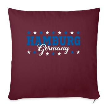Hambourg - Housse de coussin décorative 45 x 45 cm - bordeaux - Devant