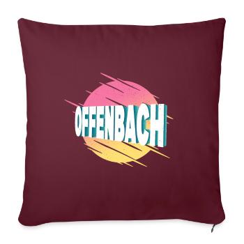 Offenbach Allemagne City Font Vintage Rétro - Housse de coussin décorative 45 x 45 cm - bordeaux - Devant