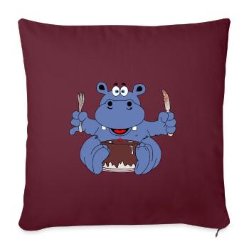 mange plus de boucles de gâteau - Housse de coussin décorative 45 x 45 cm - bordeaux - Devant