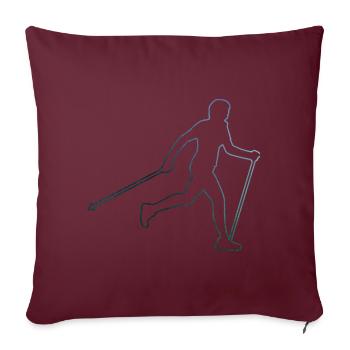 Marche Marcheur Marcheur Femmes Marche nordique - Housse de coussin décorative 45 x 45 cm - bordeaux - Devant