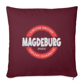 Magdebourg Allemagne Ville Skyline Home Love - Housse de coussin décorative 45 x 45 cm - bordeaux - Devant