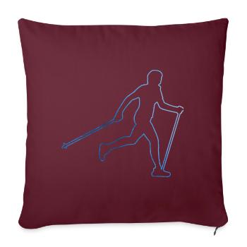 Marcheur nordique Marche nordique Marche nordique - Housse de coussin décorative 45 x 45 cm - bordeaux - Devant