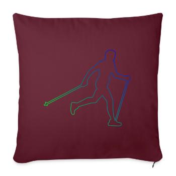 Walking Walker Nordic Walker Femmes Nordic Walking - Housse de coussin décorative 45 x 45 cm - bordeaux - Devant