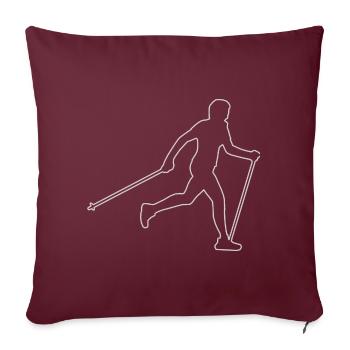 Nordic Walking Women Men Walker - Housse de coussin décorative 45 x 45 cm - bordeaux - Devant