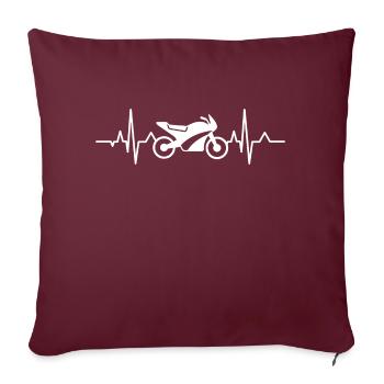 Motorcycle heartbeat - Sofa pillowcase 17,3'' x 17,3'' (45 x 45 cm) - burgundy - Front