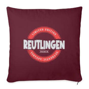 Reutlingen Allemagne Ville Skyline Home Love - Housse de coussin décorative 45 x 45 cm - bordeaux - Devant