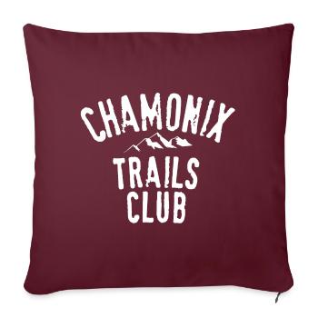 Chamonix trails club - Housse de coussin décorative 45 x 45 cm - bordeaux - Devant