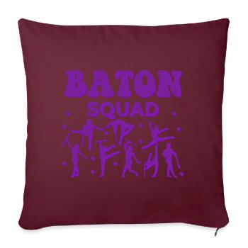 Bâton Twirling Staff jongler avec la gymnastique avec le personnel - Housse de coussin décorative 45 x 45 cm - bordeaux - Devant