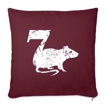 PUNKROCK rats nr. 7 - Look d’occasion - souris - rat - Housse de coussin décorative 45 x 45 cm - bordeaux - Devant