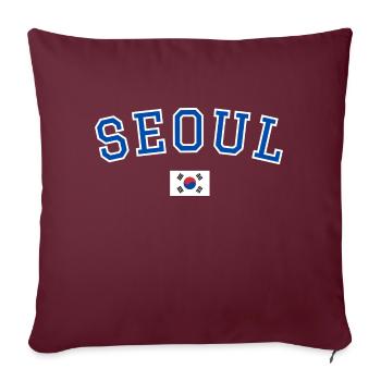 Seoul Korea - Sofakissenbezug 45 x 45 cm - Burgunderrot - Vorne