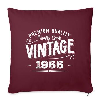 Vintage 1966 Original Rétro Millésime Anniversaire - Housse de coussin décorative 45 x 45 cm - bordeaux - Devant