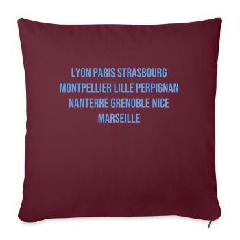 Typisches französisches Souvenir - Sofakissenbezug 45 x 45 cm - Burgunderrot - Vorne