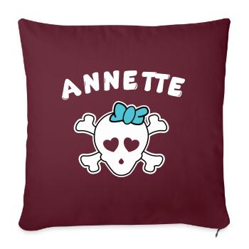 Piratin Annette Design für Mädchen und Frauen - Sofakissenbezug 45 x 45 cm - Burgunderrot - Vorne