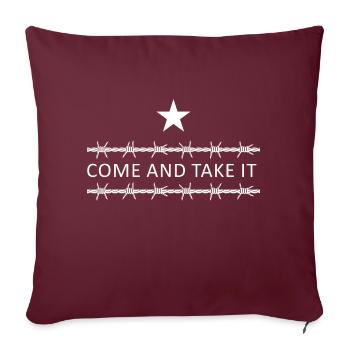 Texas Border Razorwire Venez Et Prenez-le Molon Labe - Housse de coussin décorative 45 x 45 cm - bordeaux - Devant