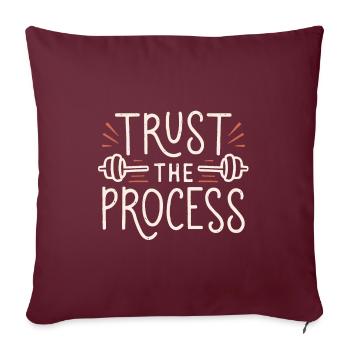 Gym motivation fais confiance au processus - Housse de coussin décorative 45 x 45 cm - bordeaux - Devant