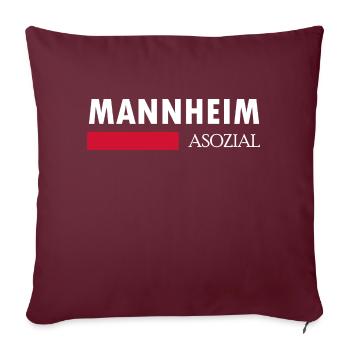 Mannheim Monnem Mannheimat - Housse de coussin décorative 45 x 45 cm - bordeaux - Devant