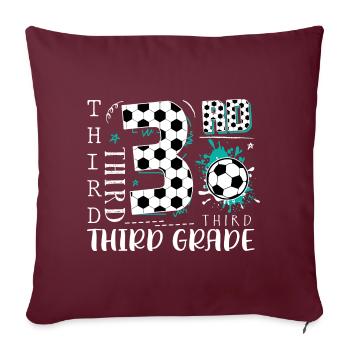 Football de 3e année - Housse de coussin décorative 45 x 45 cm - bordeaux - Devant