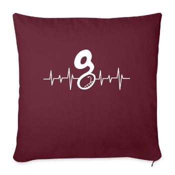 Sousaphone Heartbeat Ecg Brass Band Musician - Sofakissenbezug 45 x 45 cm - Burgunderrot - Vorne