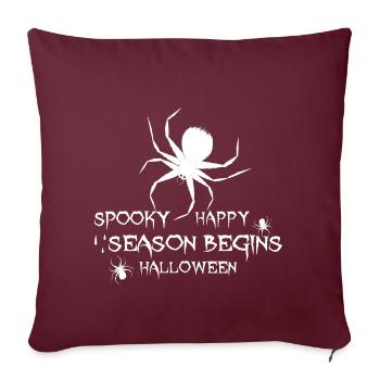 Joyeuses araignées d’Halloween - Housse de coussin décorative 45 x 45 cm - bordeaux - Devant