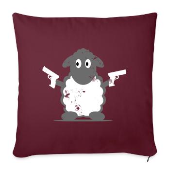 Idée cadeau policier mouton - Housse de coussin décorative 45 x 45 cm - bordeaux - Devant