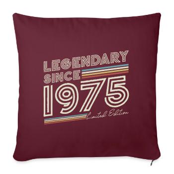 Légendaire depuis 1975 Cadeau d’anniversaire vintage - Housse de coussin décorative 45 x 45 cm - bordeaux - Devant
