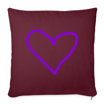 Coeur Violet Idée Cadeau Coeurs Violet - Housse de coussin décorative 45 x 45 cm - bordeaux - Devant