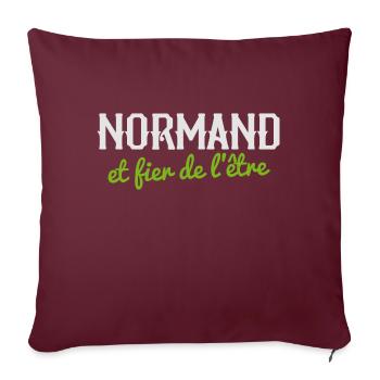 France Normandie Normand et fier de l'être - Housse de coussin décorative 45 x 45 cm - bordeaux - Devant