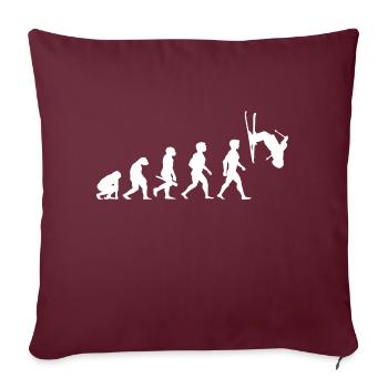 Evolution skieur ski freestyle sport d'hiver - Housse de coussin décorative 45 x 45 cm - bordeaux - Devant