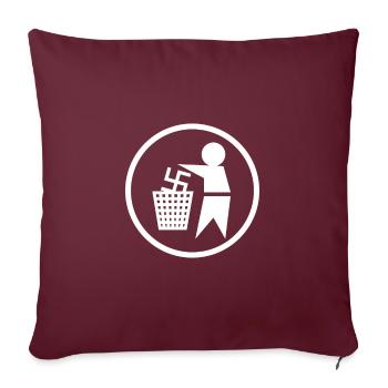 Contre la droite Lutte contre le racisme contre les nazis Antifa - Housse de coussin décorative 45 x 45 cm - bordeaux - Devant