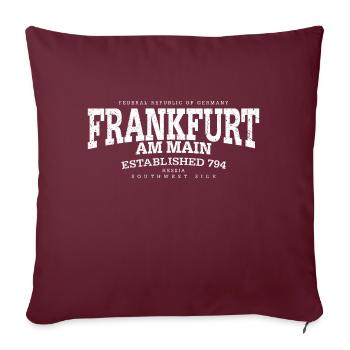 Frankfurt am Main (white oldstyle Edt. '13) - Sofakissenbezug 45 x 45 cm - Burgunderrot - Vorne