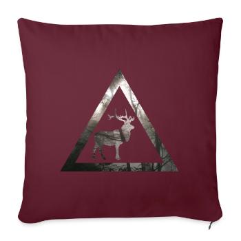 Triangle mystique des cerfs des forêts - Housse de coussin décorative 45 x 45 cm - bordeaux - Devant