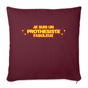 Dentiste / Dent / Orthodontie / Prothesiste - Housse de coussin décorative 45 x 45 cm - bordeaux - Devant
