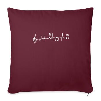 Heartbeat music white - Housse de coussin décorative 45 x 45 cm - bordeaux - Devant