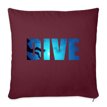 Plongée sous-marine DIVE - Housse de coussin décorative 45 x 45 cm - bordeaux - Devant